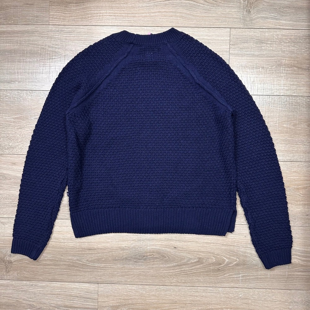 NEW Gap Navy Blue Textured Reverse Stockinette Knit Sweater Long Sleeve Small - Picture 10 of 10
